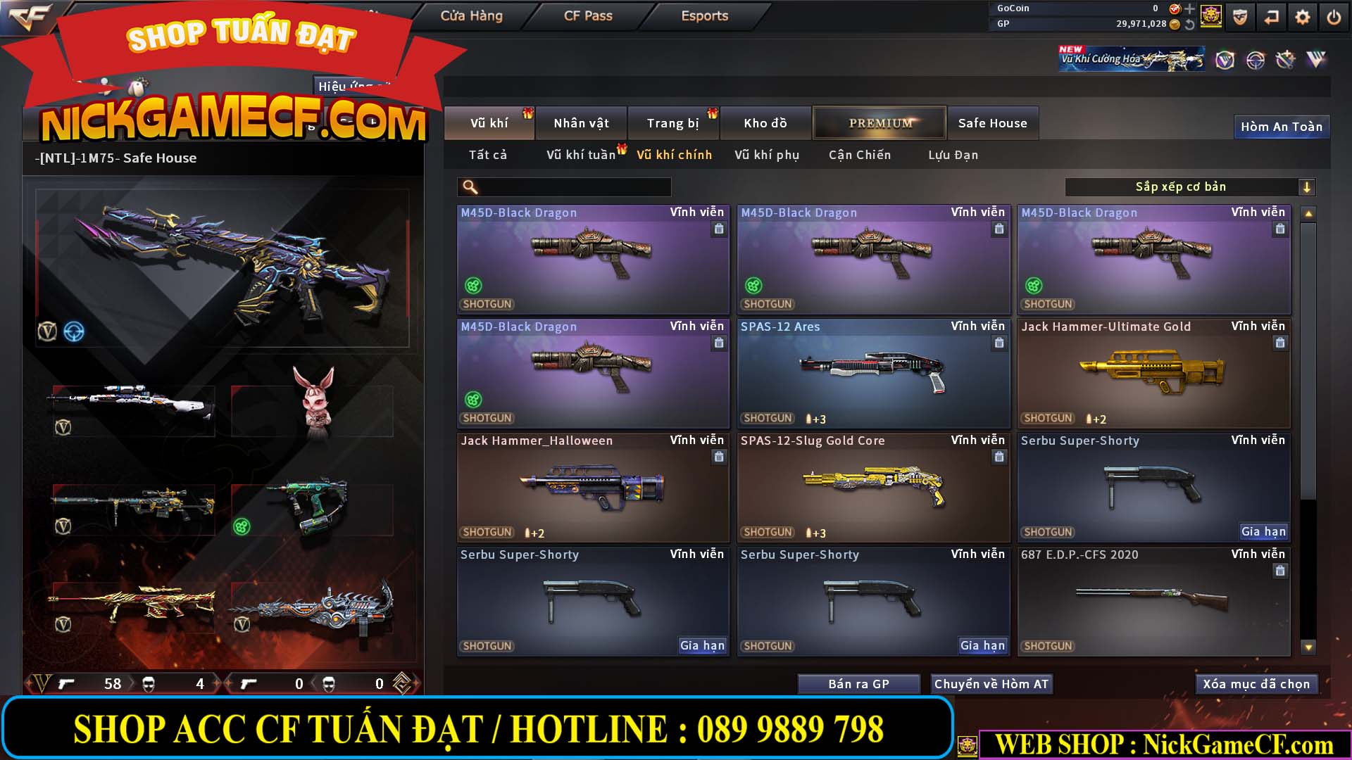 MÃ CF14966 - GIÁ : 7M5 - CHIẾN ZOM + C4 - 62 VIP - VIP5