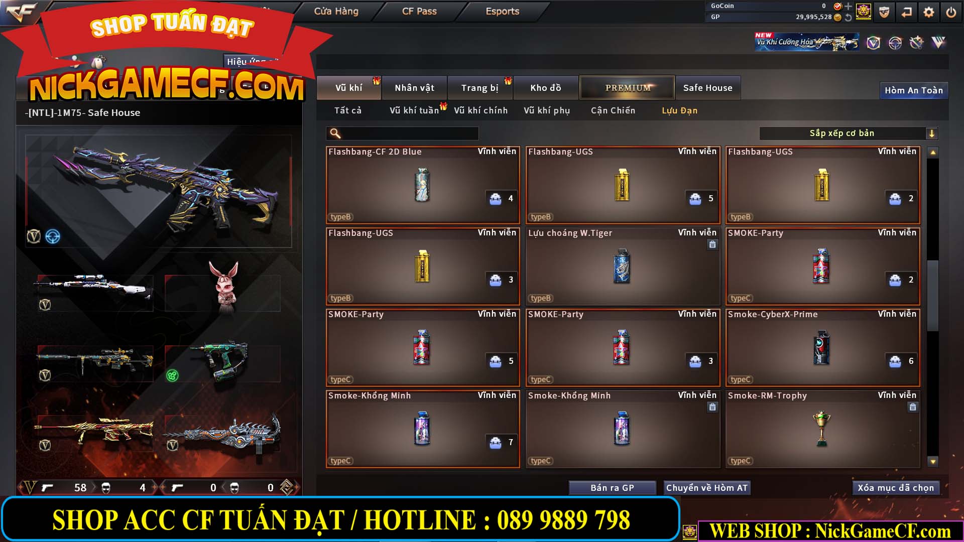 MÃ CF14966 - GIÁ : 7M5 - CHIẾN ZOM + C4 - 62 VIP - VIP5