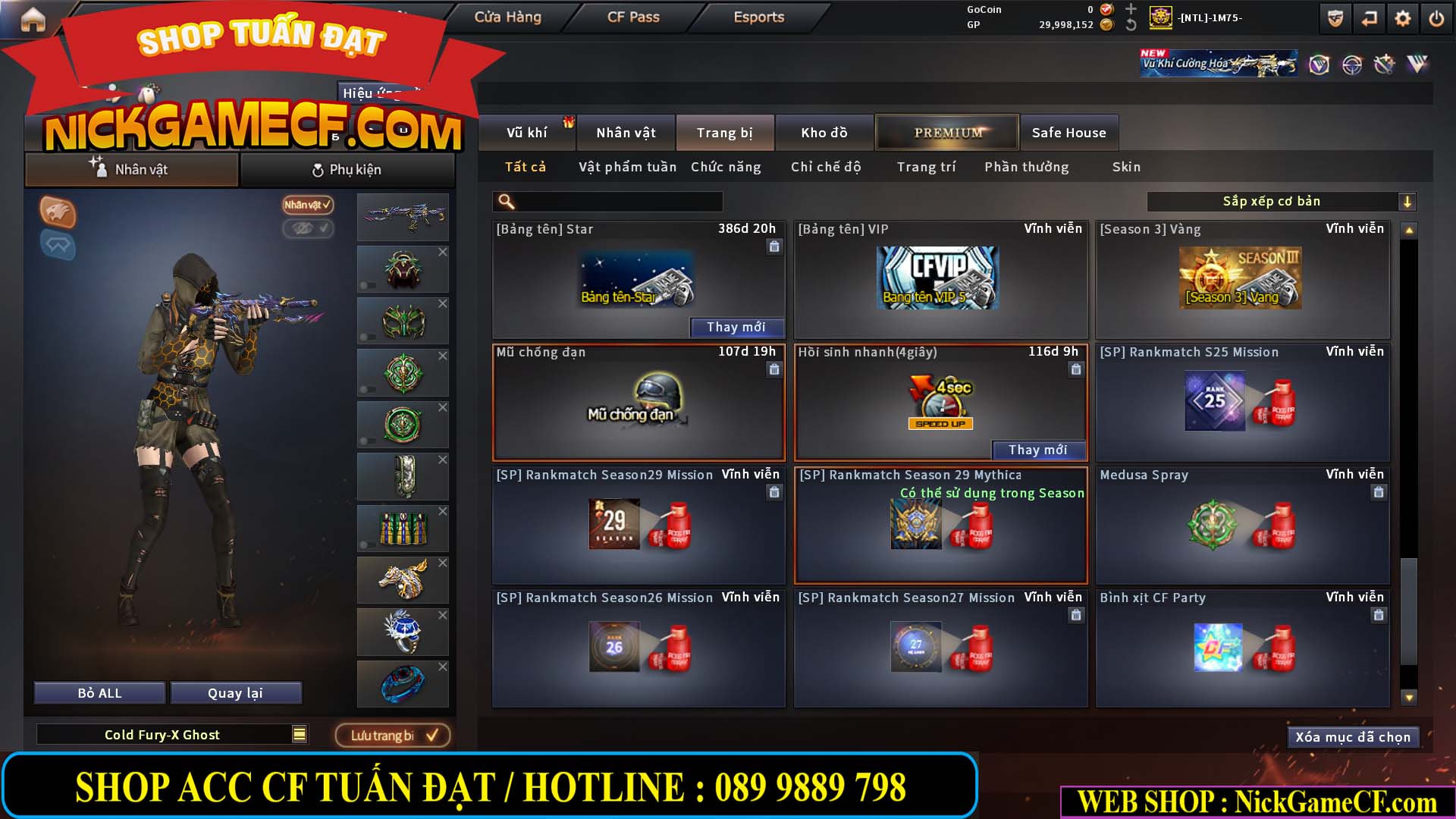 MÃ CF14966 - GIÁ : 7M5 - CHIẾN ZOM + C4 - 62 VIP - VIP5