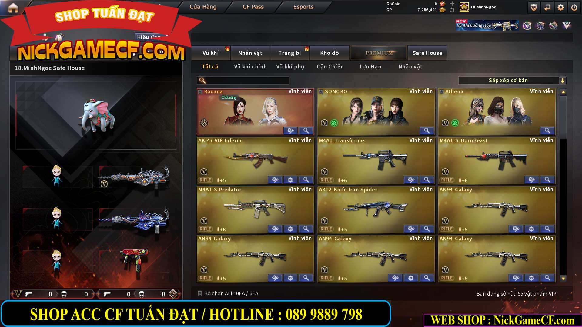 MÃ CF15182 - GIÁ : 6M5 - CHIẾN FULL ZOM + C4 - 55 VIP - VIP6