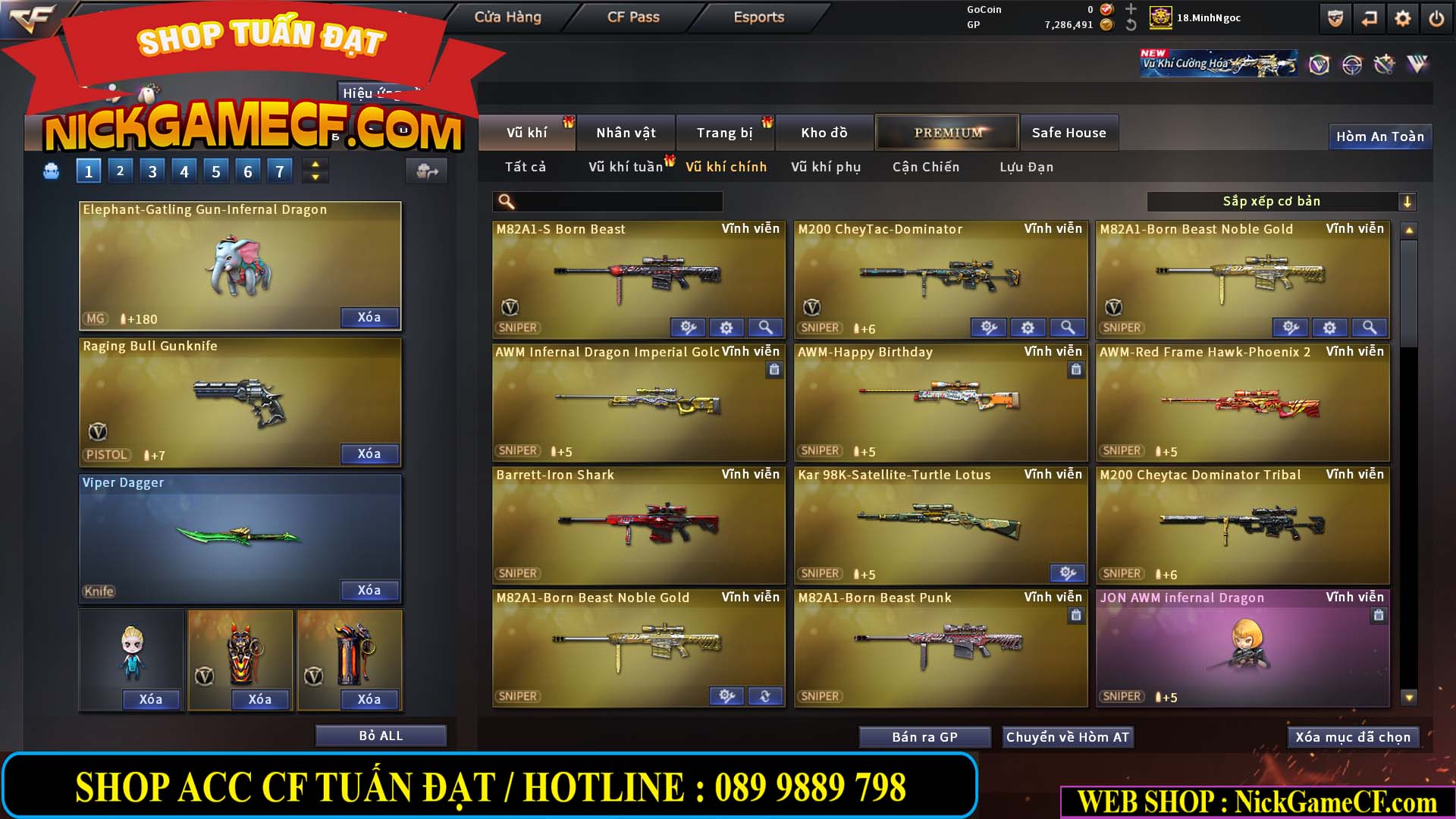 MÃ CF15182 - GIÁ : 6M5 - CHIẾN FULL ZOM + C4 - 55 VIP - VIP6