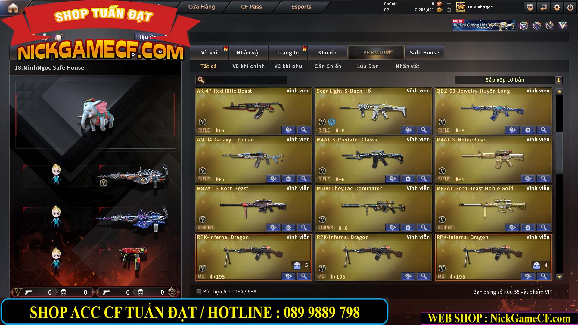 MÃ CF15182 - GIÁ : 6M5 - CHIẾN FULL ZOM + C4 - 55 VIP - VIP6