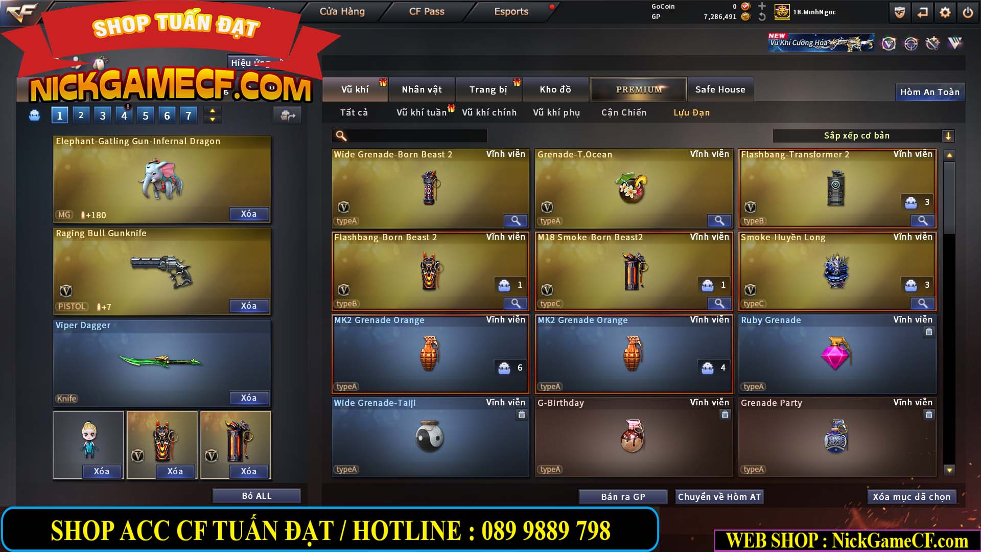 MÃ CF15182 - GIÁ : 6M5 - CHIẾN FULL ZOM + C4 - 55 VIP - VIP6