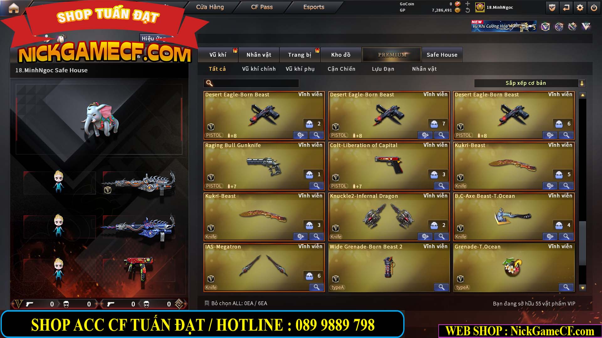 MÃ CF15182 - GIÁ : 6M5 - CHIẾN FULL ZOM + C4 - 55 VIP - VIP6