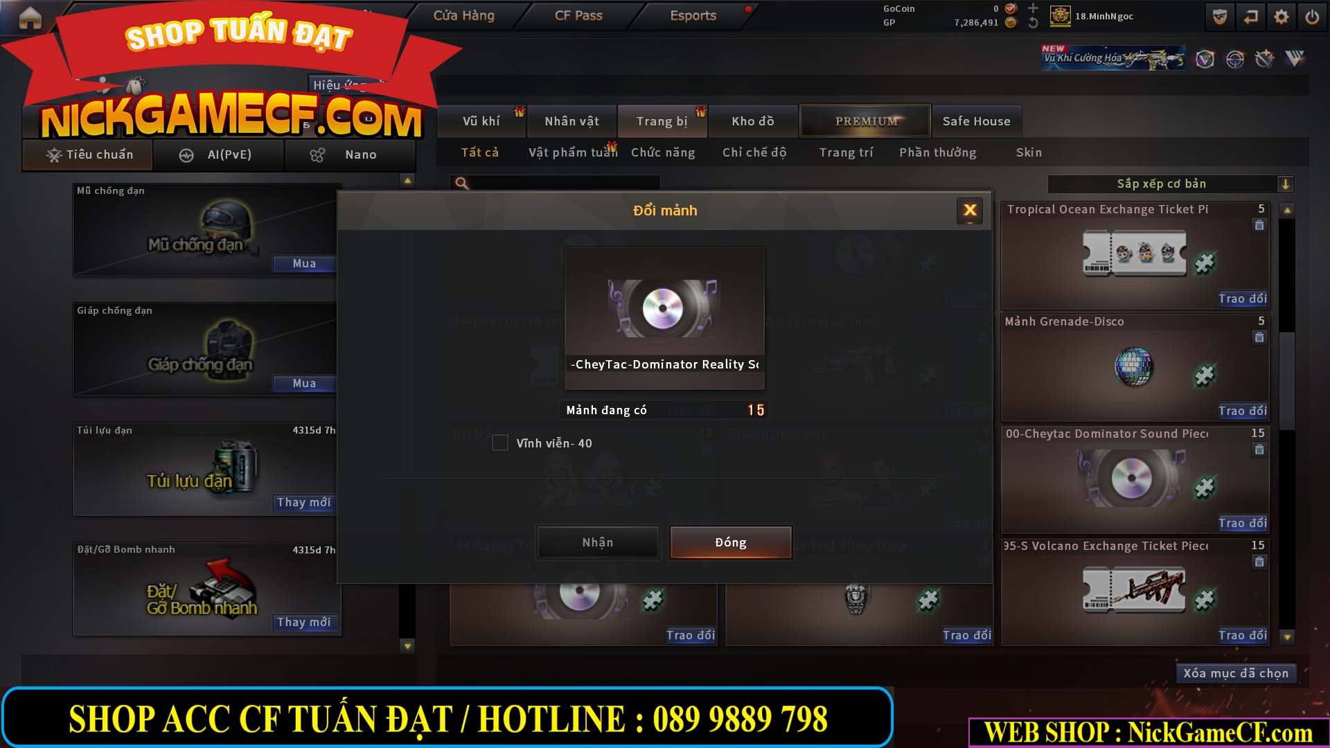 MÃ CF15182 - GIÁ : 6M5 - CHIẾN FULL ZOM + C4 - 55 VIP - VIP6