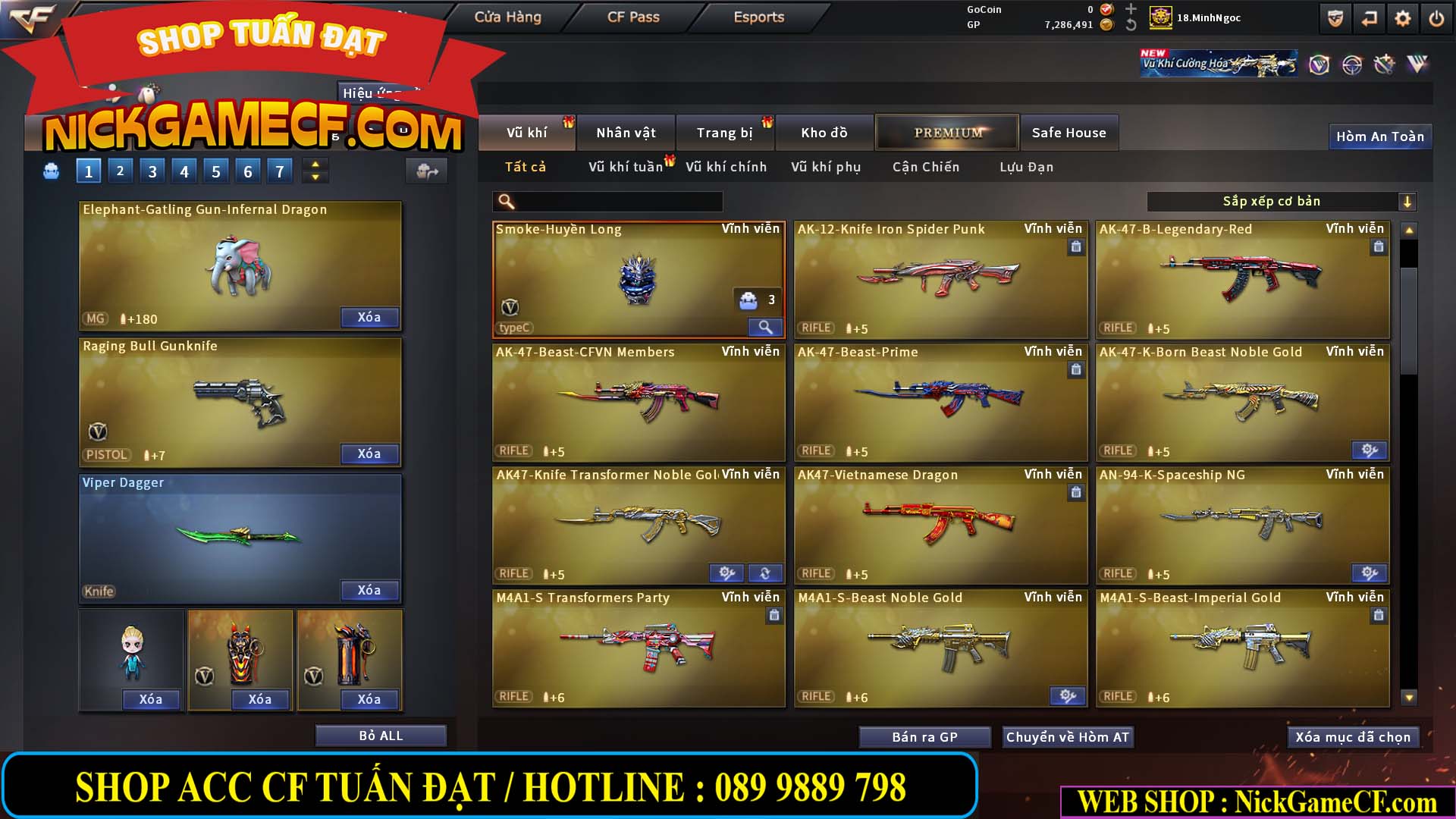 MÃ CF15182 - GIÁ : 6M5 - CHIẾN FULL ZOM + C4 - 55 VIP - VIP6