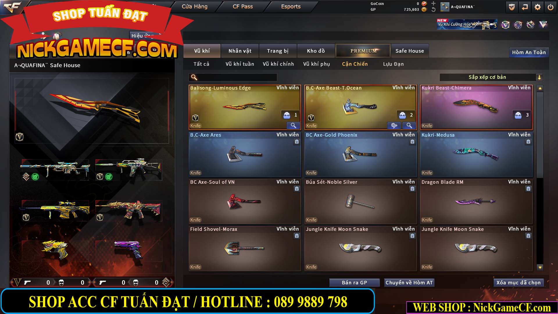 MÃ CF15217 - GIÁ : 3250K - CHIẾN C4 SNIP SIÊU XINH - 18 VIP - VIP4