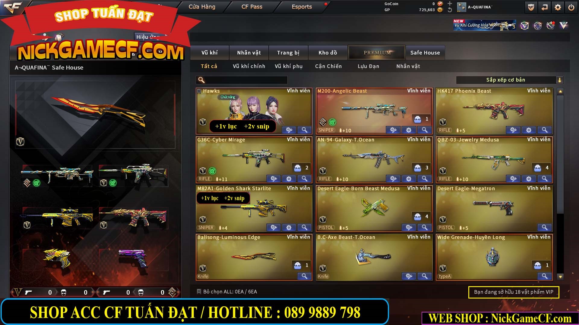 MÃ CF15217 - GIÁ : 3250K - CHIẾN C4 SNIP SIÊU XINH - 18 VIP - VIP4