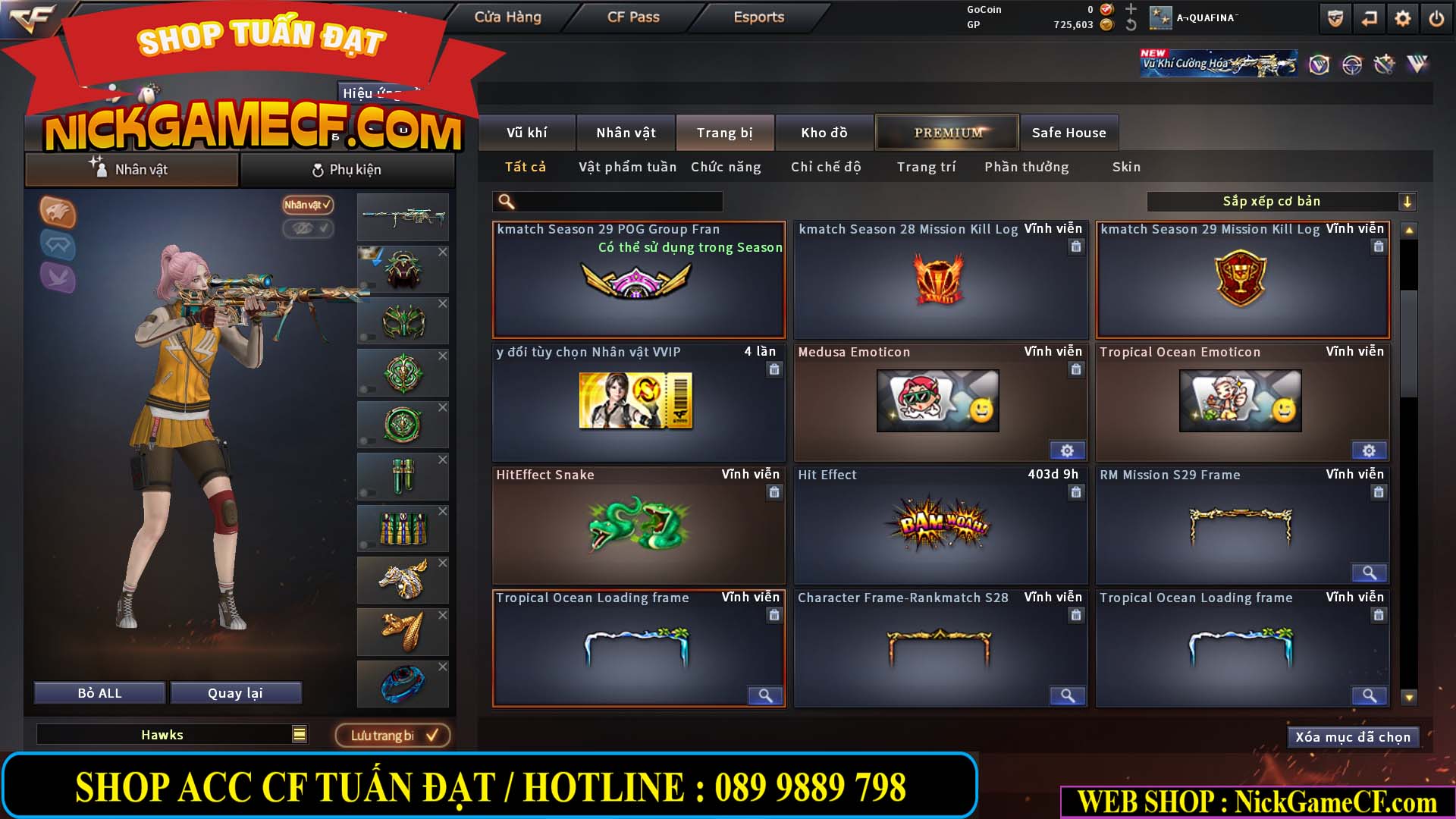 MÃ CF15217 - GIÁ : 3250K - CHIẾN C4 SNIP SIÊU XINH - 18 VIP - VIP4