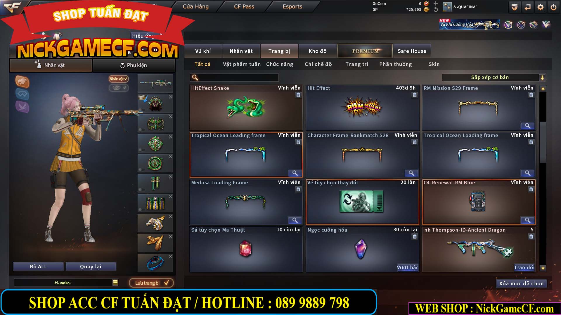 MÃ CF15217 - GIÁ : 3250K - CHIẾN C4 SNIP SIÊU XINH - 18 VIP - VIP4