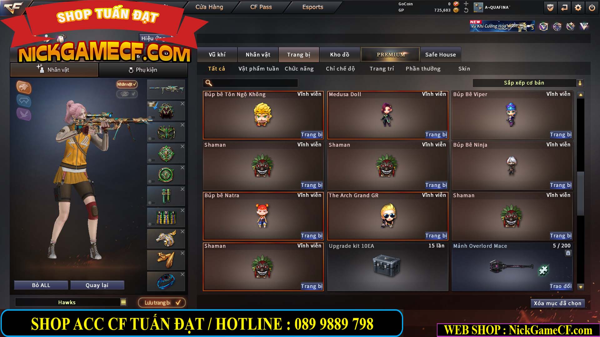 MÃ CF15217 - GIÁ : 3250K - CHIẾN C4 SNIP SIÊU XINH - 18 VIP - VIP4