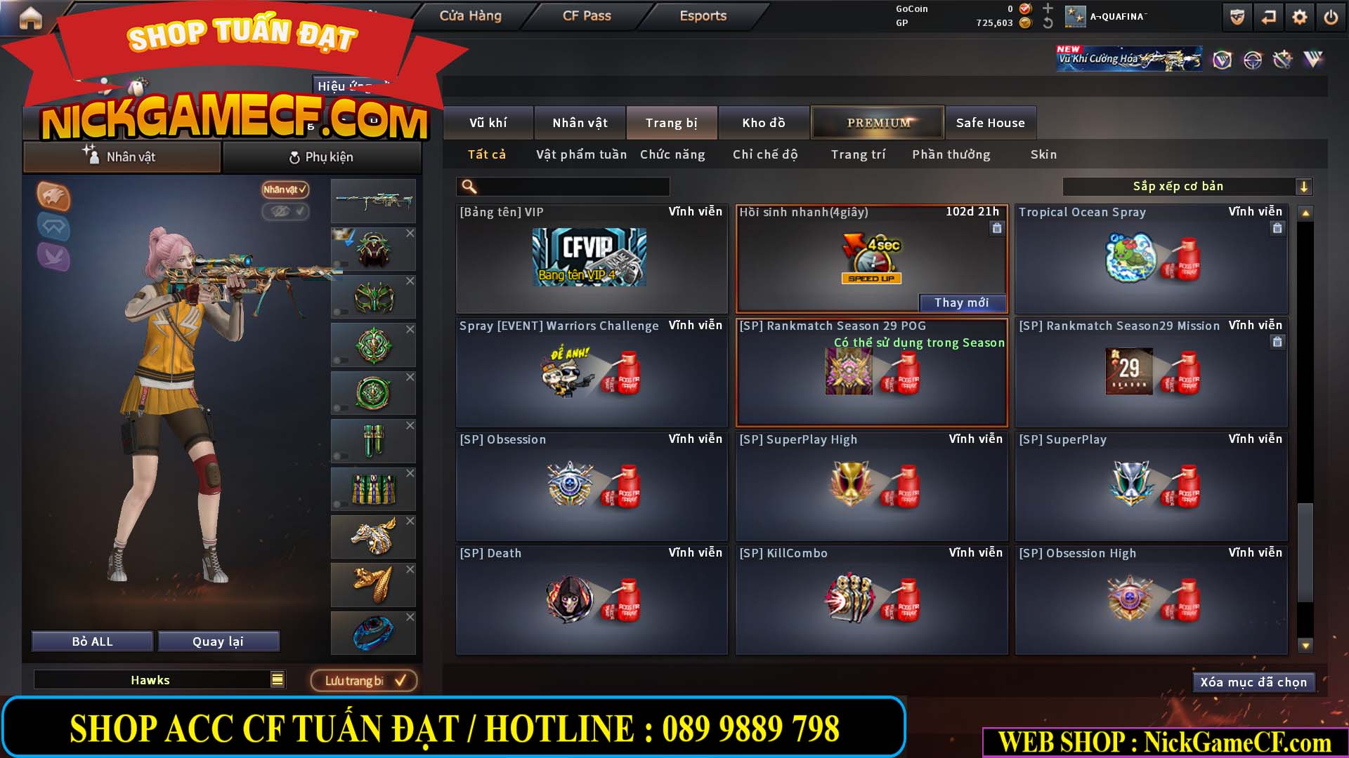 MÃ CF15217 - GIÁ : 3250K - CHIẾN C4 SNIP SIÊU XINH - 18 VIP - VIP4