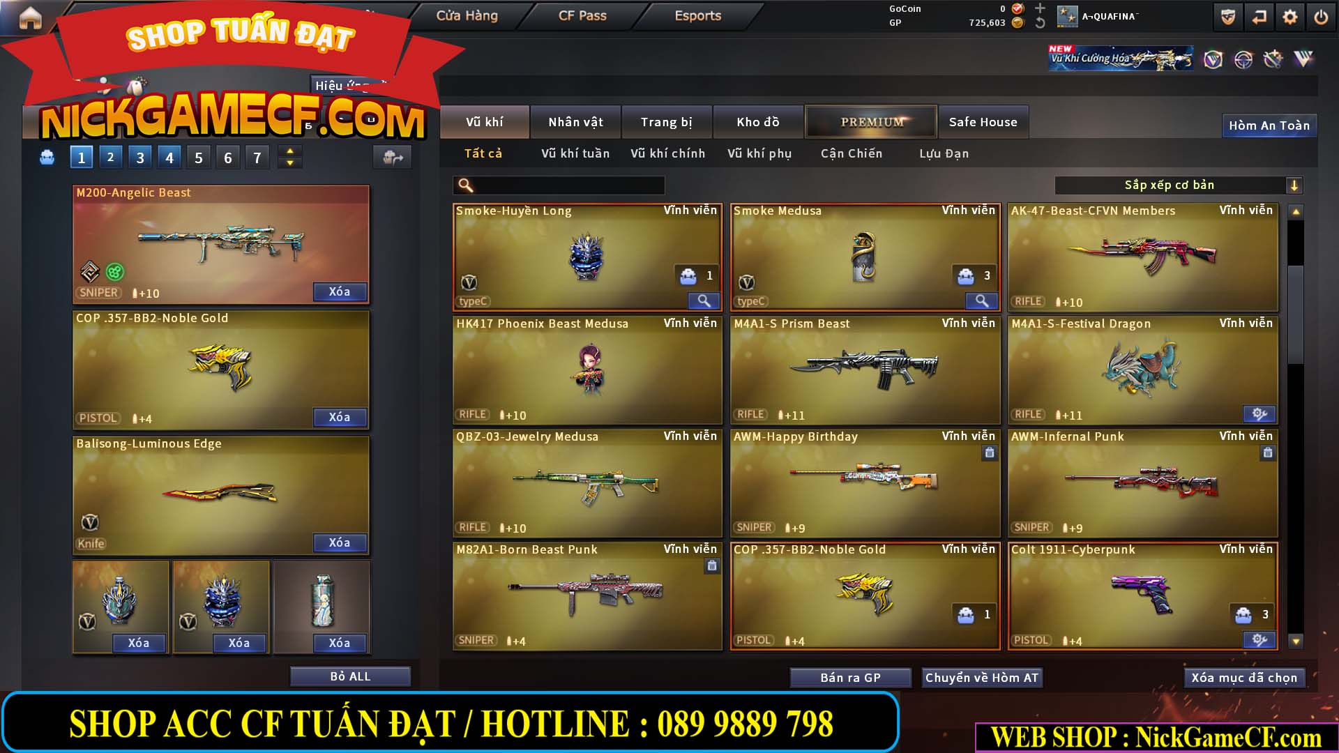 MÃ CF15217 - GIÁ : 3250K - CHIẾN C4 SNIP SIÊU XINH - 18 VIP - VIP4