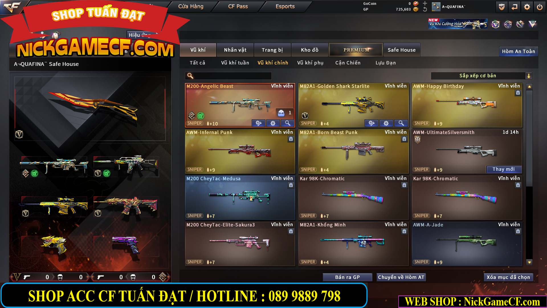 MÃ CF15217 - GIÁ : 3250K - CHIẾN C4 SNIP SIÊU XINH - 18 VIP - VIP4