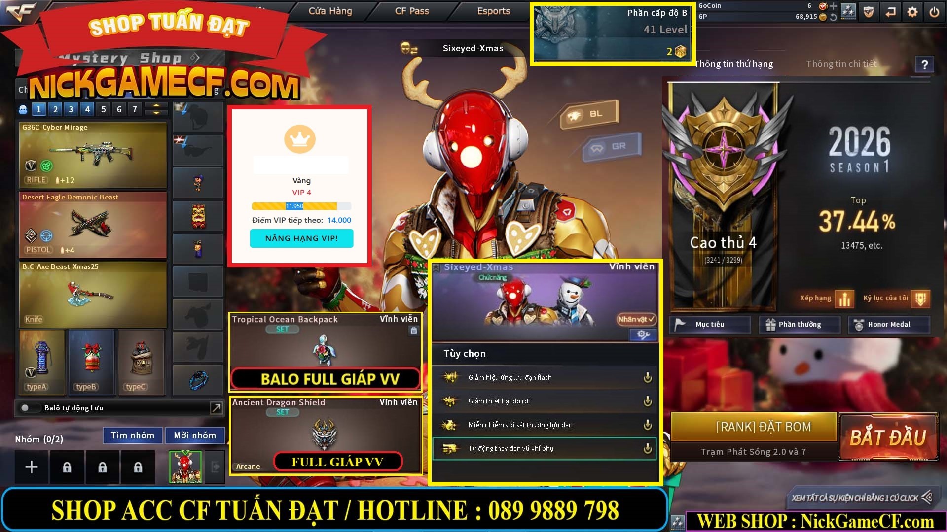 MÃ CF15220 - GIÁ : 2350K - CHIẾN C4 SIÊU XINH - GẦN VIP5