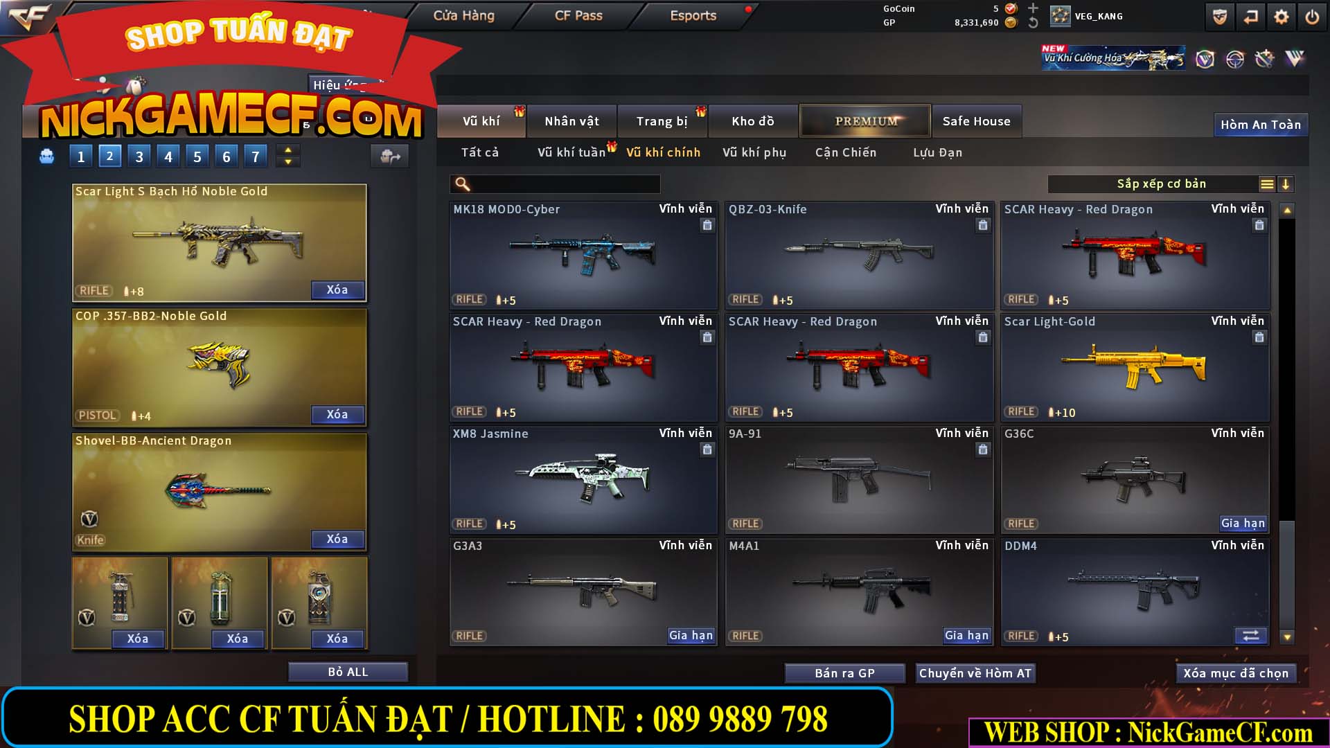 MÃ CF15231 - GIÁ : 2750K - CHIẾN ZOM NHỎ - C4 XINH - 19 VIP - GẦN VIP5