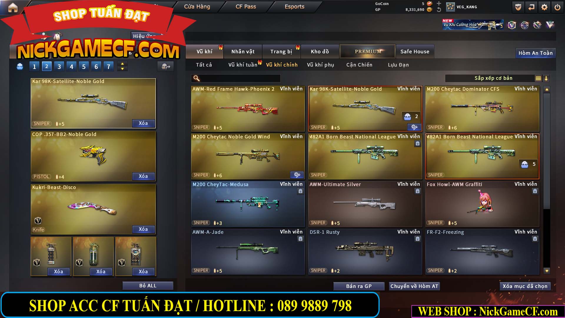 MÃ CF15231 - GIÁ : 2750K - CHIẾN ZOM NHỎ - C4 XINH - 19 VIP - GẦN VIP5