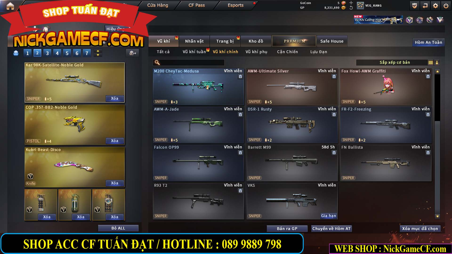 MÃ CF15231 - GIÁ : 2750K - CHIẾN ZOM NHỎ - C4 XINH - 19 VIP - GẦN VIP5