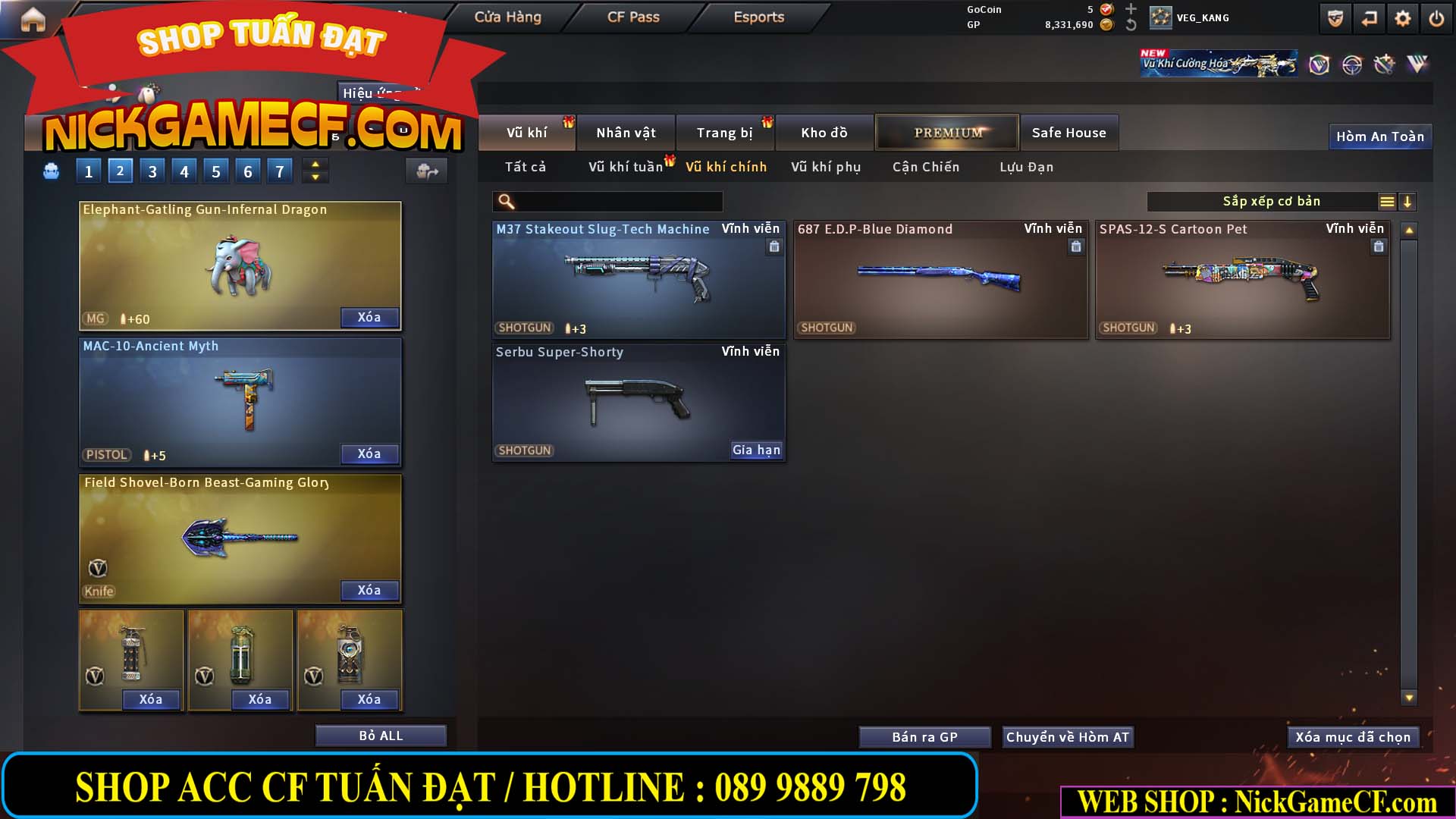 MÃ CF15231 - GIÁ : 2750K - CHIẾN ZOM NHỎ - C4 XINH - 19 VIP - GẦN VIP5