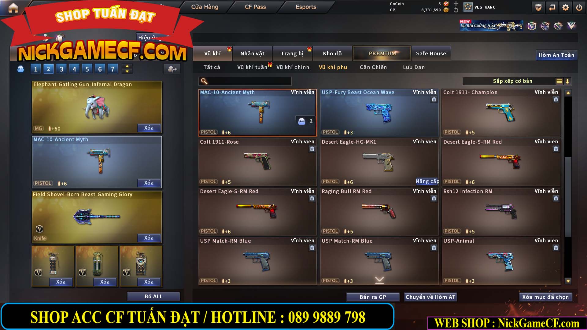 MÃ CF15231 - GIÁ : 2750K - CHIẾN ZOM NHỎ - C4 XINH - 19 VIP - GẦN VIP5