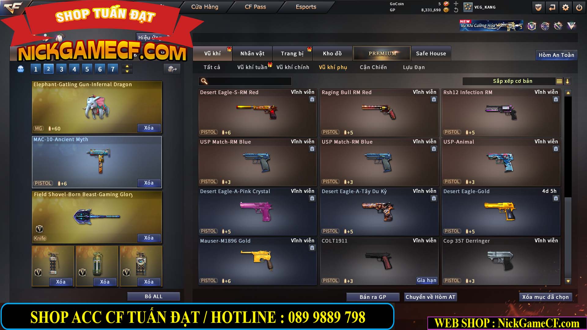 MÃ CF15231 - GIÁ : 2750K - CHIẾN ZOM NHỎ - C4 XINH - 19 VIP - GẦN VIP5