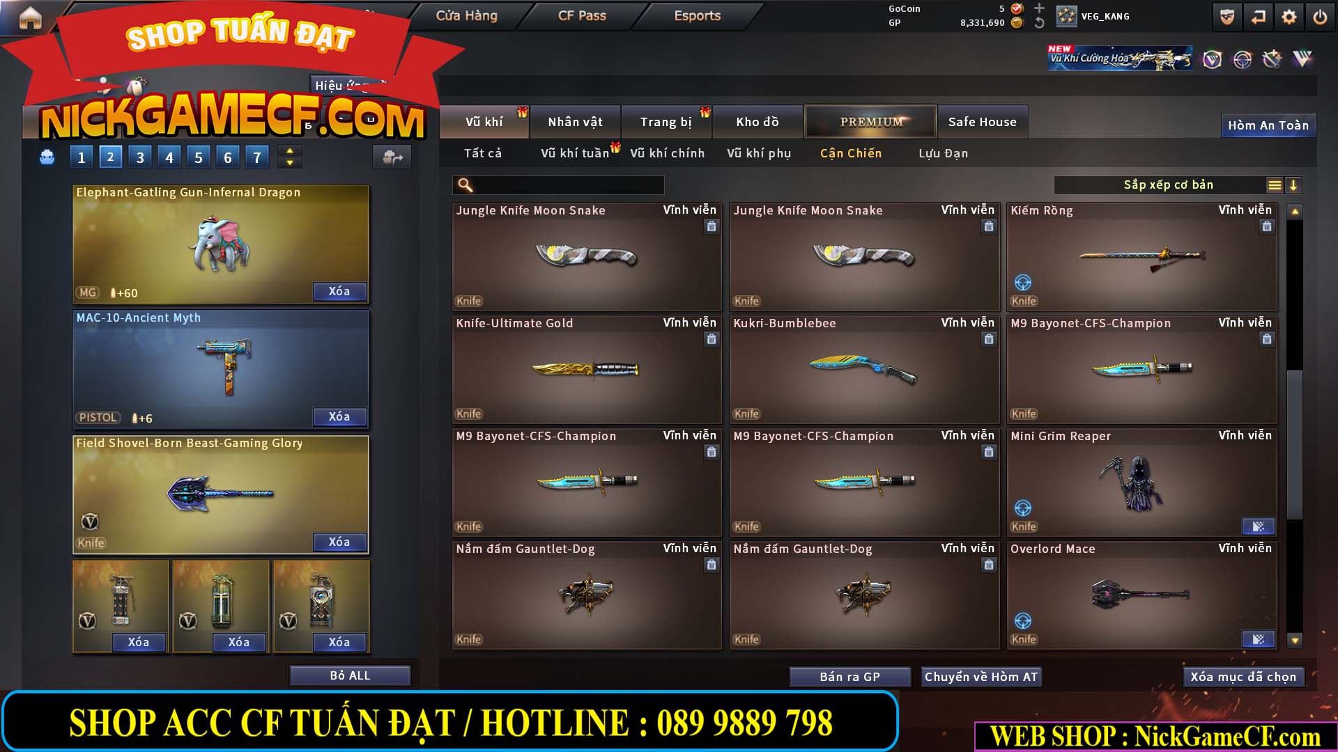 MÃ CF15231 - GIÁ : 2750K - CHIẾN ZOM NHỎ - C4 XINH - 19 VIP - GẦN VIP5