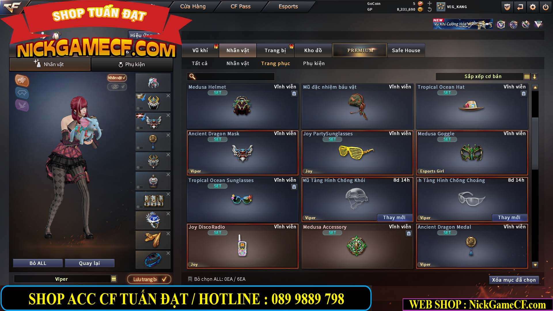 MÃ CF15231 - GIÁ : 2750K - CHIẾN ZOM NHỎ - C4 XINH - 19 VIP - GẦN VIP5