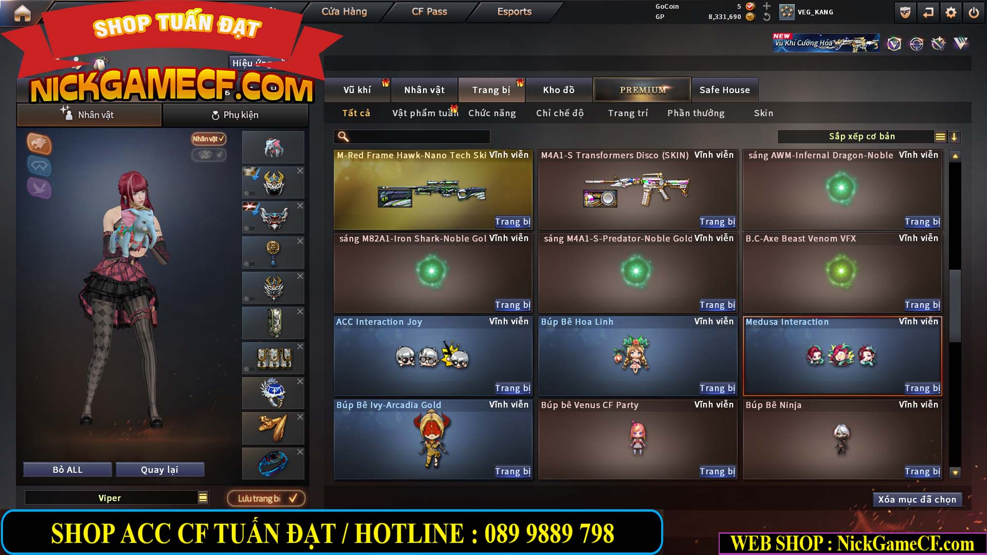 MÃ CF15231 - GIÁ : 2750K - CHIẾN ZOM NHỎ - C4 XINH - 19 VIP - GẦN VIP5