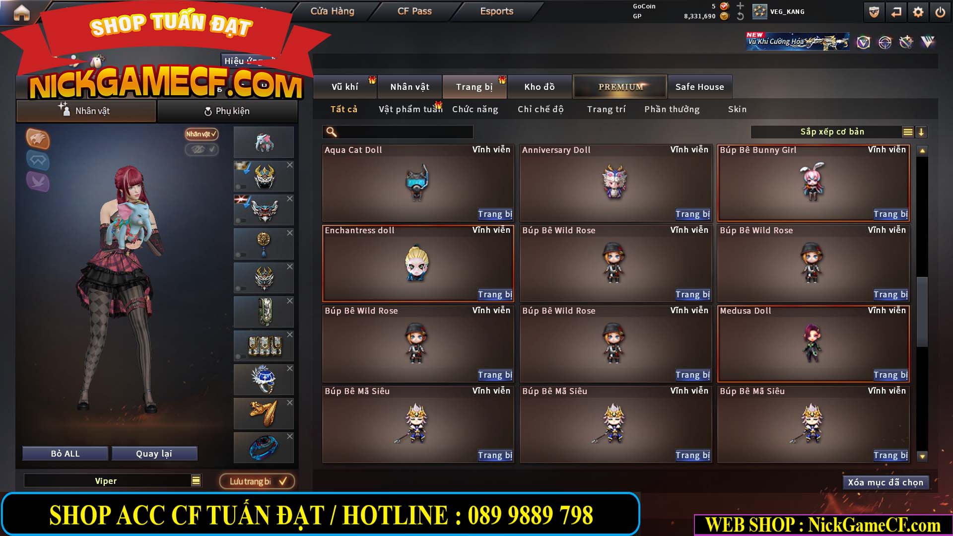 MÃ CF15231 - GIÁ : 2750K - CHIẾN ZOM NHỎ - C4 XINH - 19 VIP - GẦN VIP5