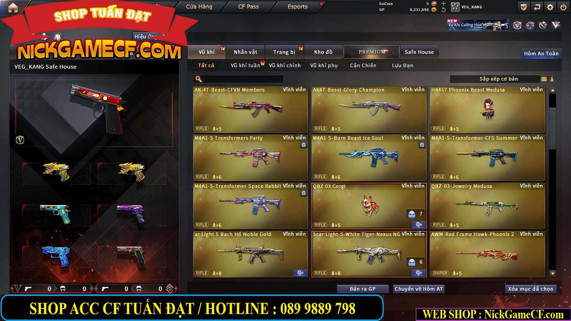 MÃ CF15231 - GIÁ : 2750K - CHIẾN ZOM NHỎ - C4 XINH - 19 VIP - GẦN VIP5