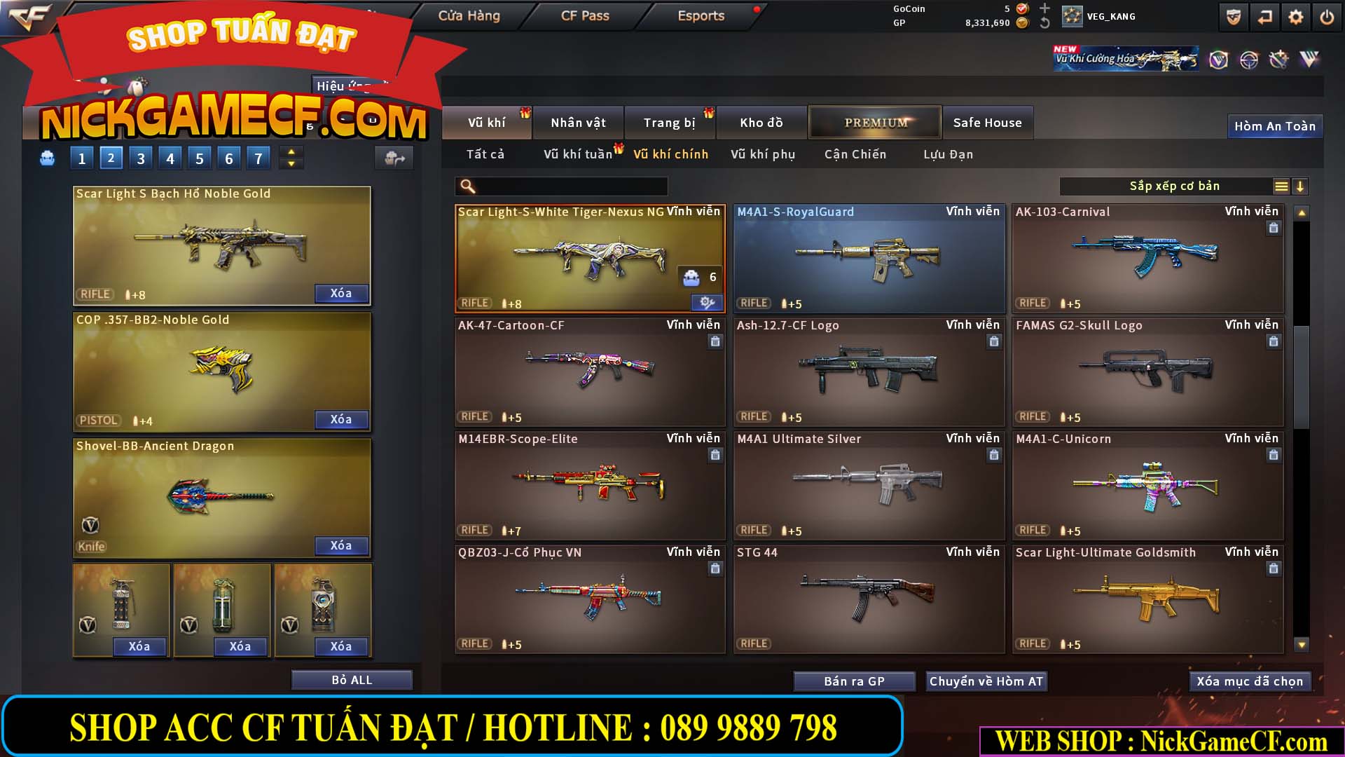 MÃ CF15231 - GIÁ : 2750K - CHIẾN ZOM NHỎ - C4 XINH - 19 VIP - GẦN VIP5