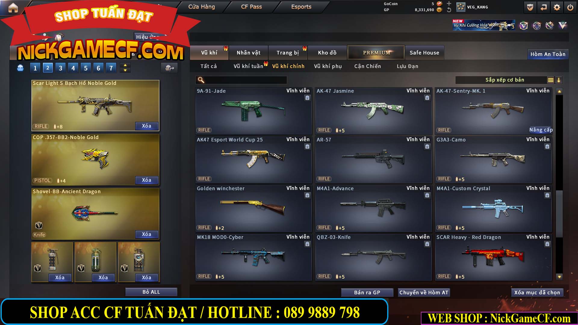 MÃ CF15231 - GIÁ : 2750K - CHIẾN ZOM NHỎ - C4 XINH - 19 VIP - GẦN VIP5