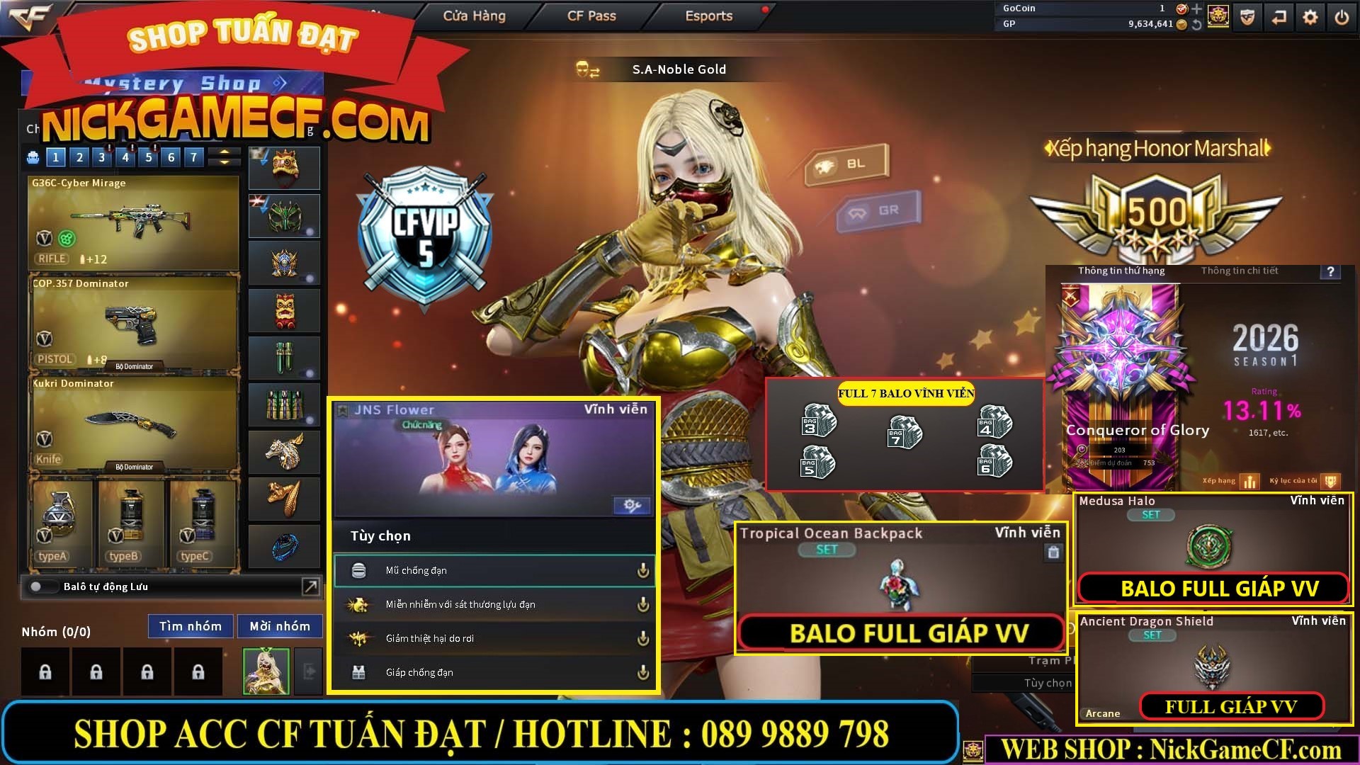 MÃ CF15238 - GIÁ : 4M5 - CHIẾN C4 XINH + ZOM THỦ - 32 VIP - VIP5