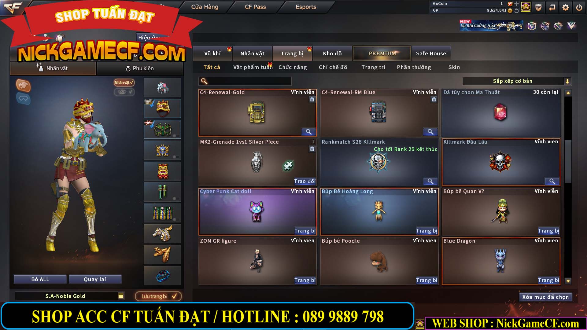 MÃ CF15238 - GIÁ : 4M5 - CHIẾN C4 XINH + ZOM THỦ - 32 VIP - VIP5