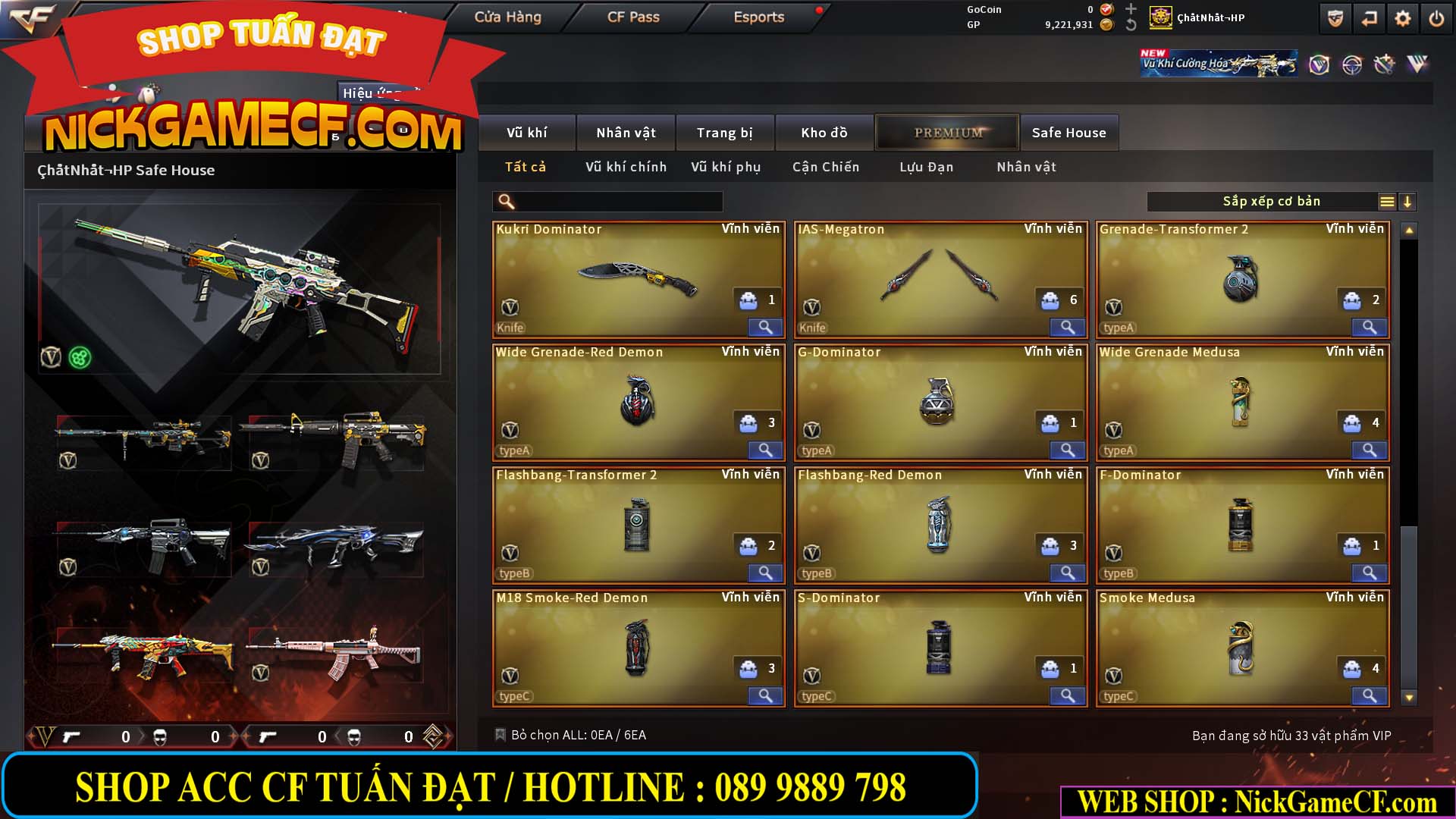 MÃ CF15238 - GIÁ : 4M5 - CHIẾN C4 XINH + ZOM THỦ - 32 VIP - VIP5