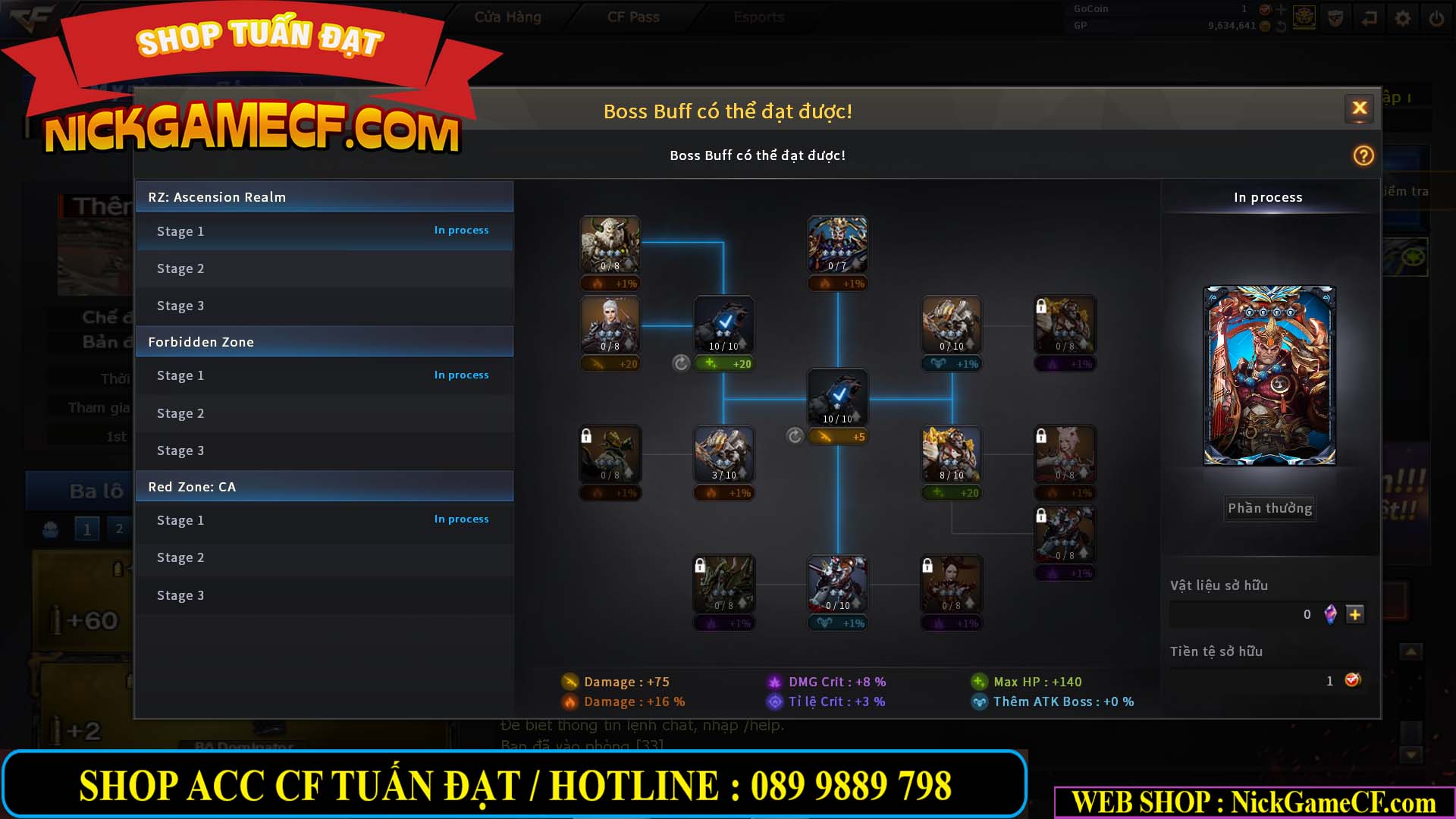 MÃ CF15238 - GIÁ : 4M5 - CHIẾN C4 XINH + ZOM THỦ - 32 VIP - VIP5