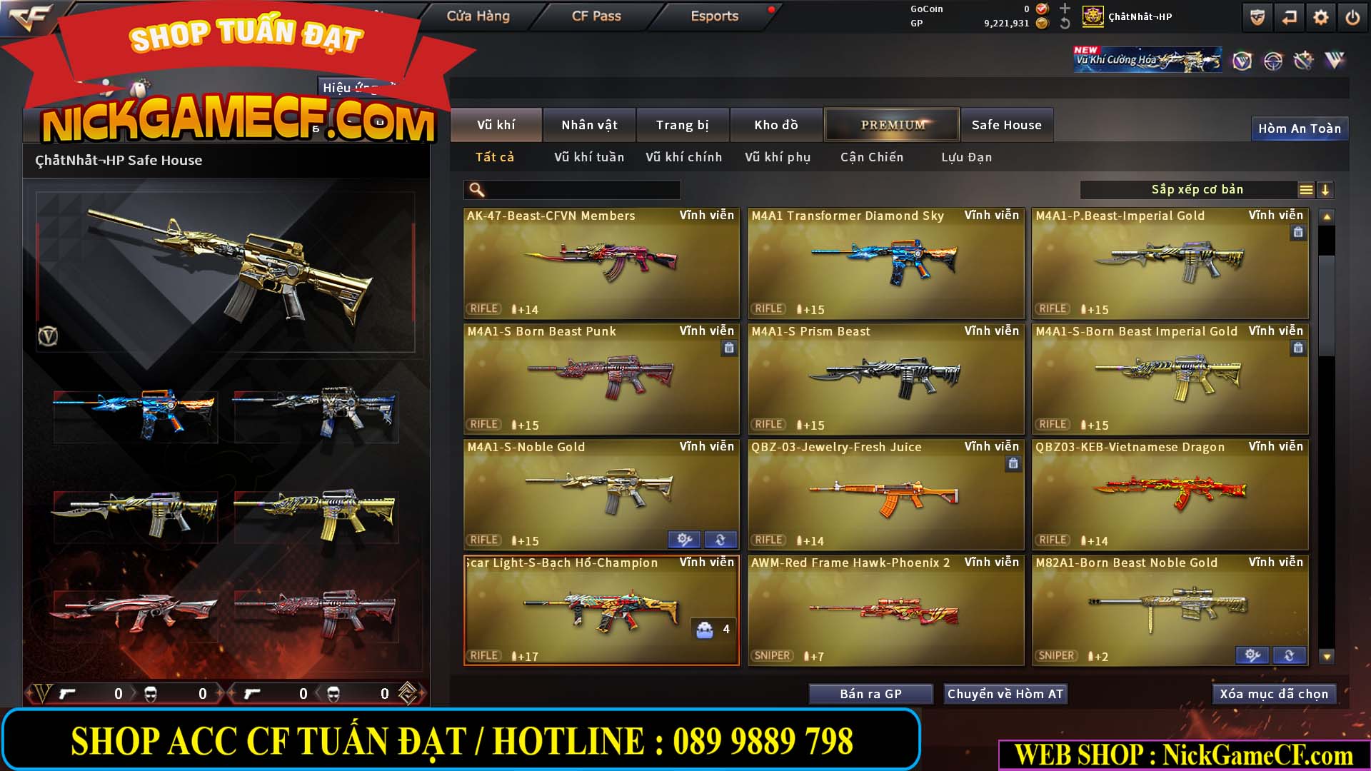 MÃ CF15238 - GIÁ : 4M5 - CHIẾN C4 XINH + ZOM THỦ - 32 VIP - VIP5