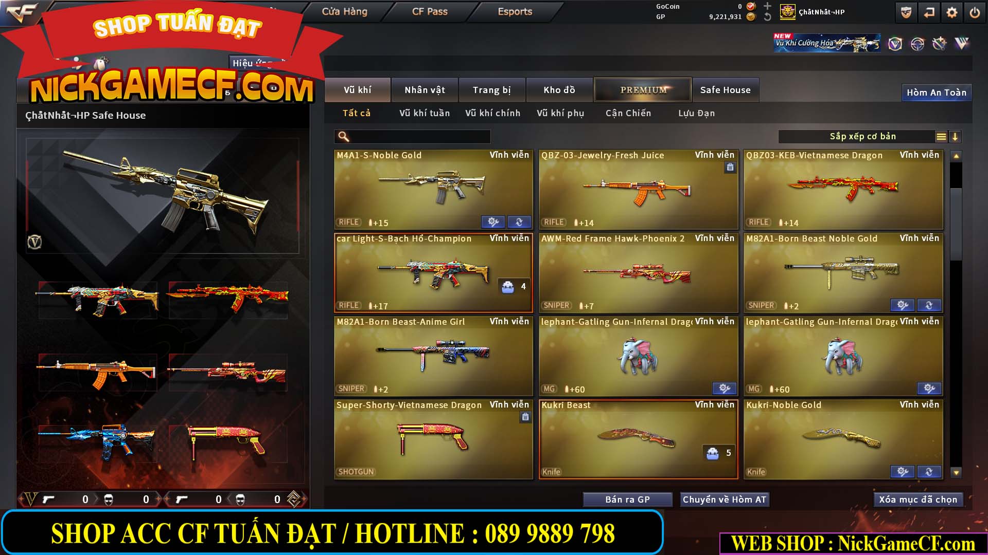 MÃ CF15238 - GIÁ : 4M5 - CHIẾN C4 XINH + ZOM THỦ - 32 VIP - VIP5