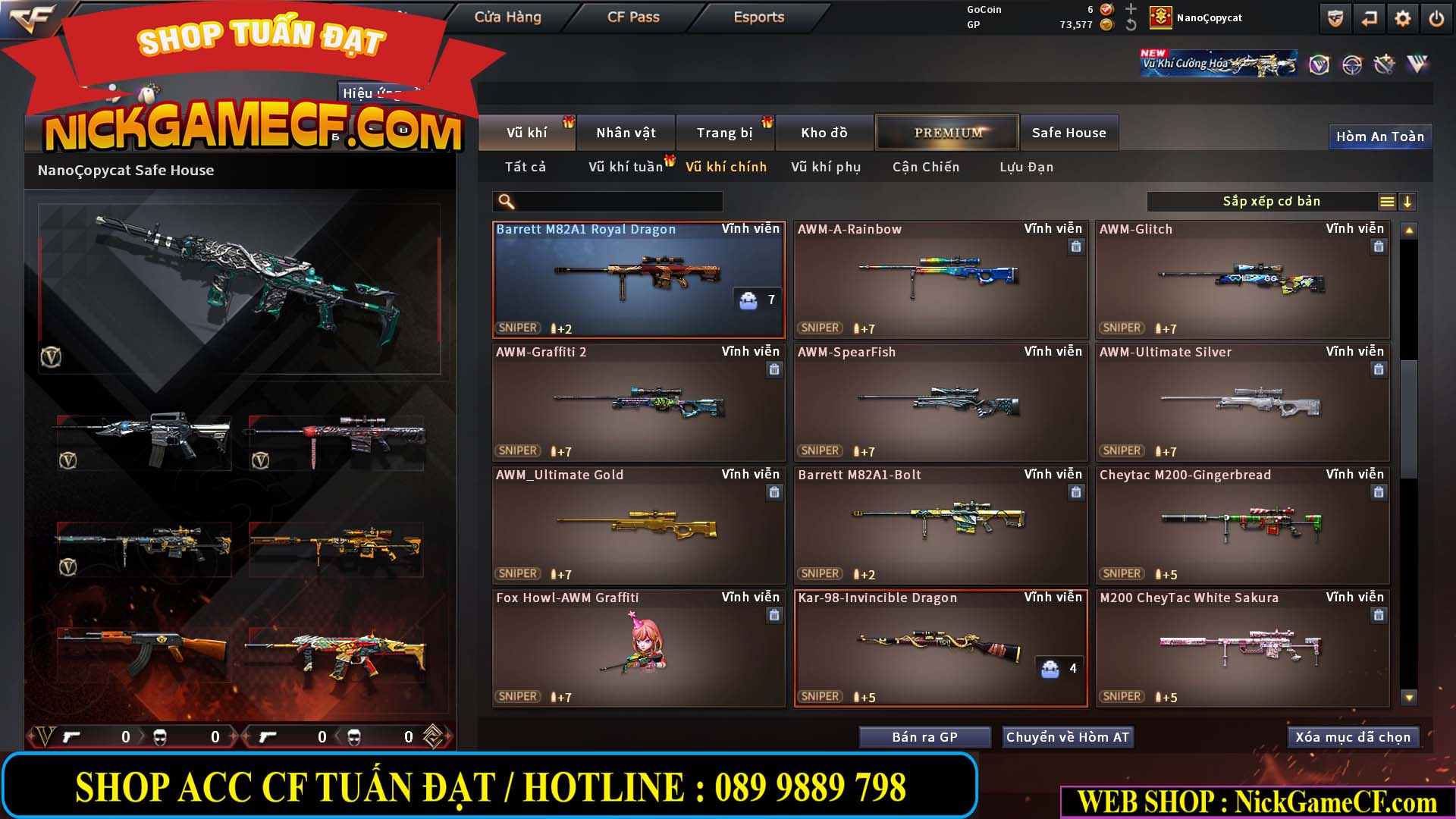 MÃ CF15239 - GIÁ : 2350K - CHIẾN C4 - ZOM NHẸ - 15 VIP - VIP4