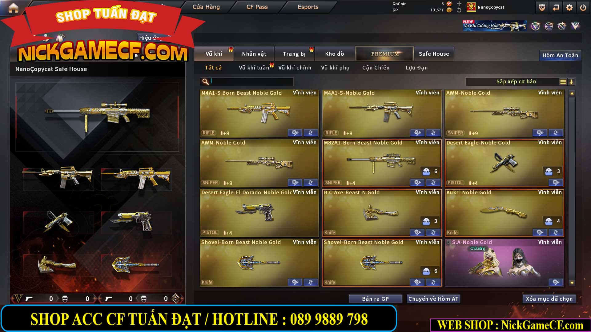 MÃ CF15239 - GIÁ : 2350K - CHIẾN C4 - ZOM NHẸ - 15 VIP - VIP4