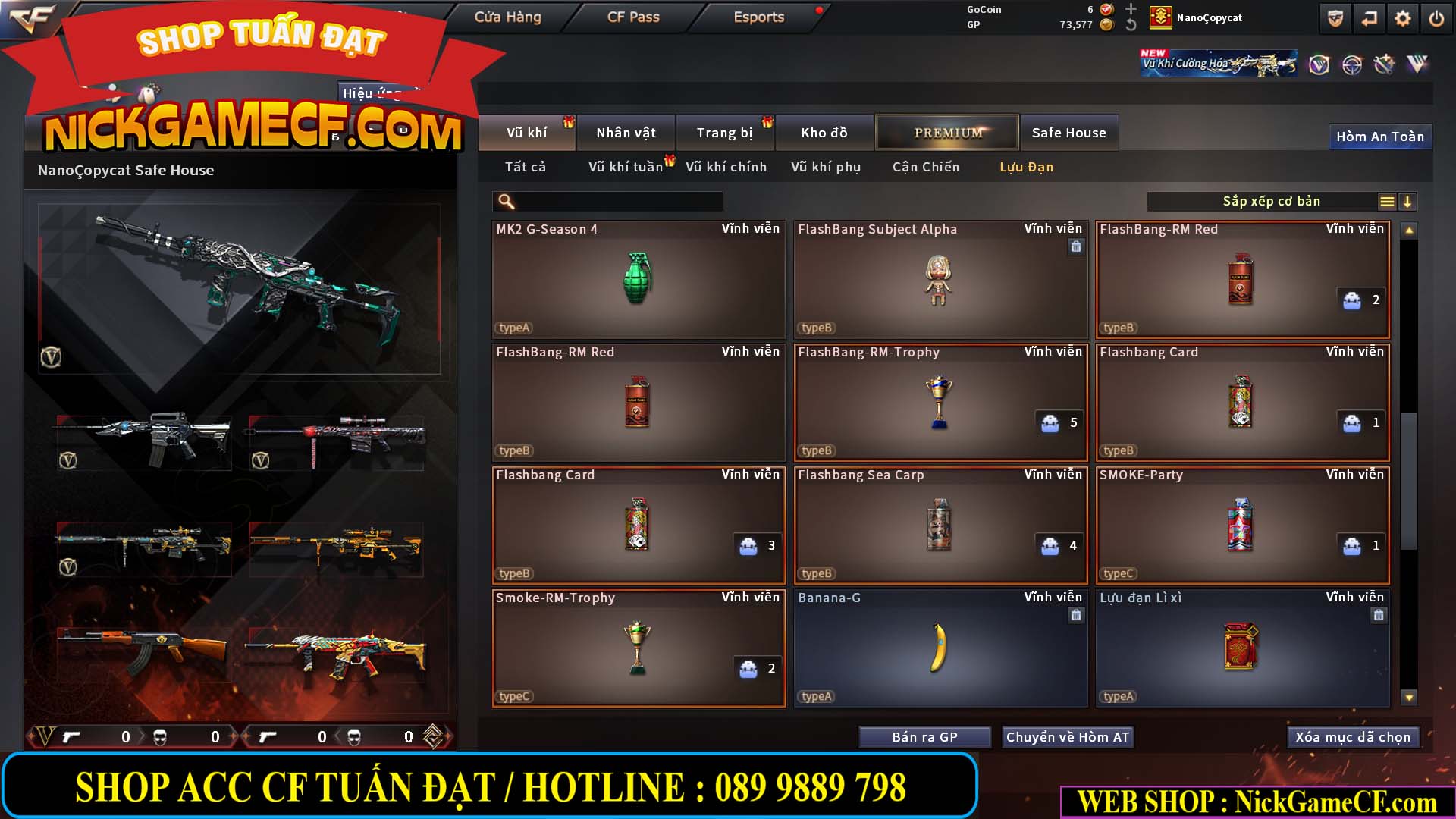 MÃ CF15239 - GIÁ : 2350K - CHIẾN C4 - ZOM NHẸ - 15 VIP - VIP4