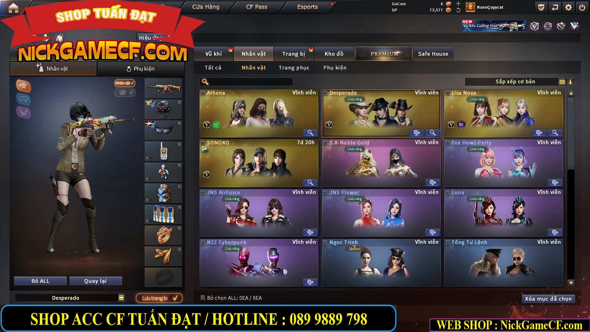 MÃ CF15239 - GIÁ : 2350K - CHIẾN C4 - ZOM NHẸ - 15 VIP - VIP4