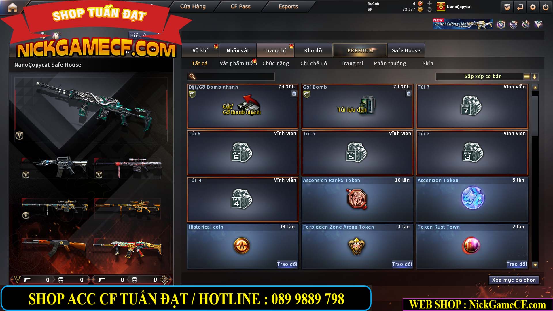 MÃ CF15239 - GIÁ : 2350K - CHIẾN C4 - ZOM NHẸ - 15 VIP - VIP4