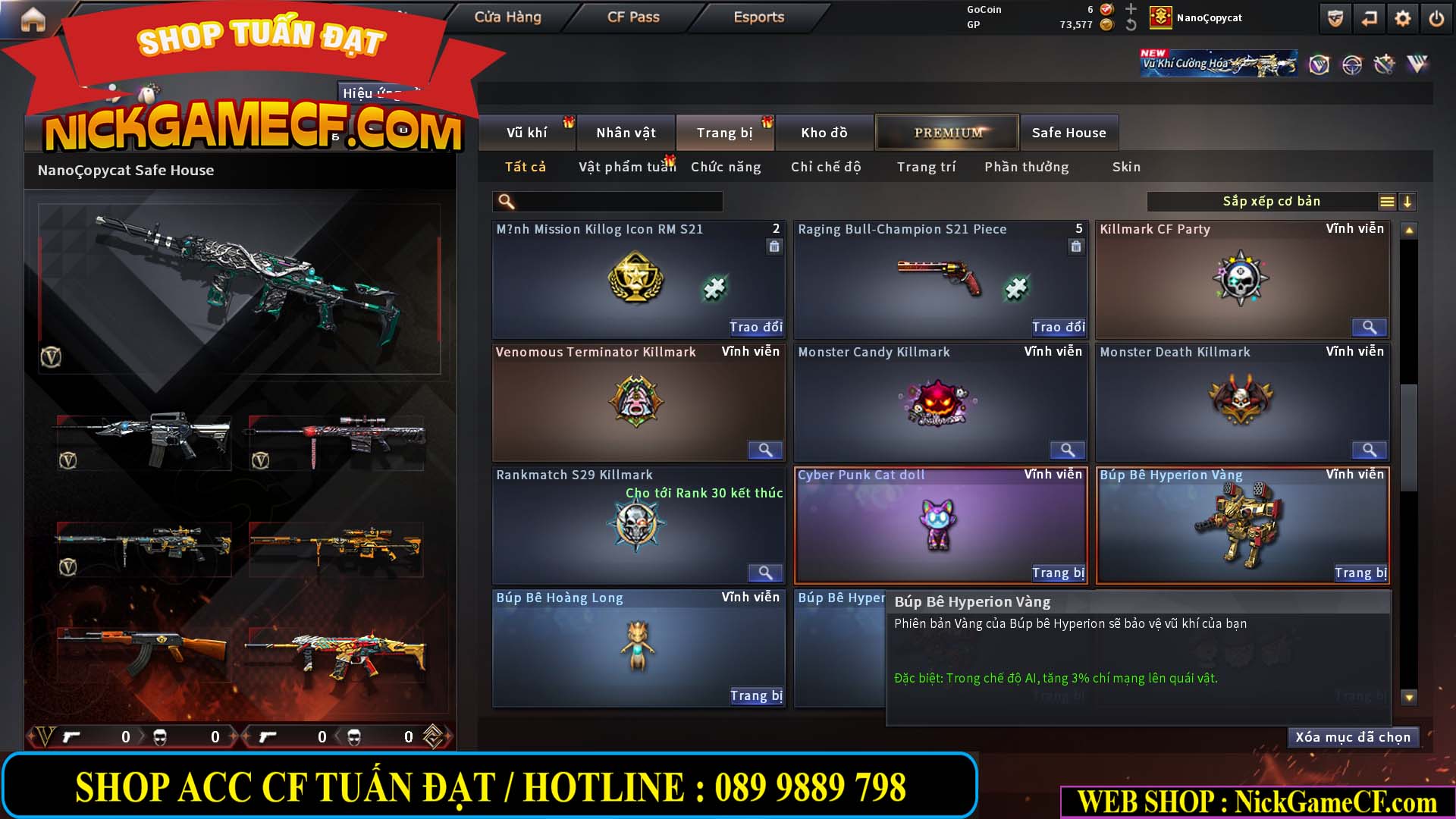 MÃ CF15239 - GIÁ : 2350K - CHIẾN C4 - ZOM NHẸ - 15 VIP - VIP4