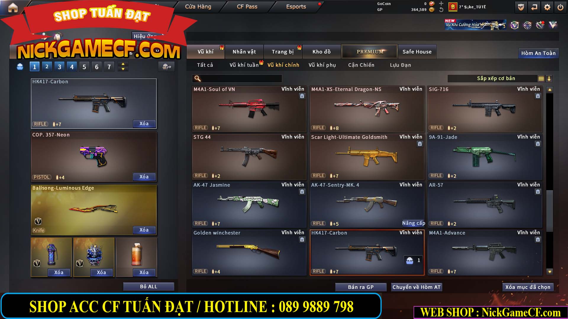 MÃ CF15244 - GIÁ : 2350K - CHIẾN C4 - ZOM NHẸ - 20 VIP - VIP5