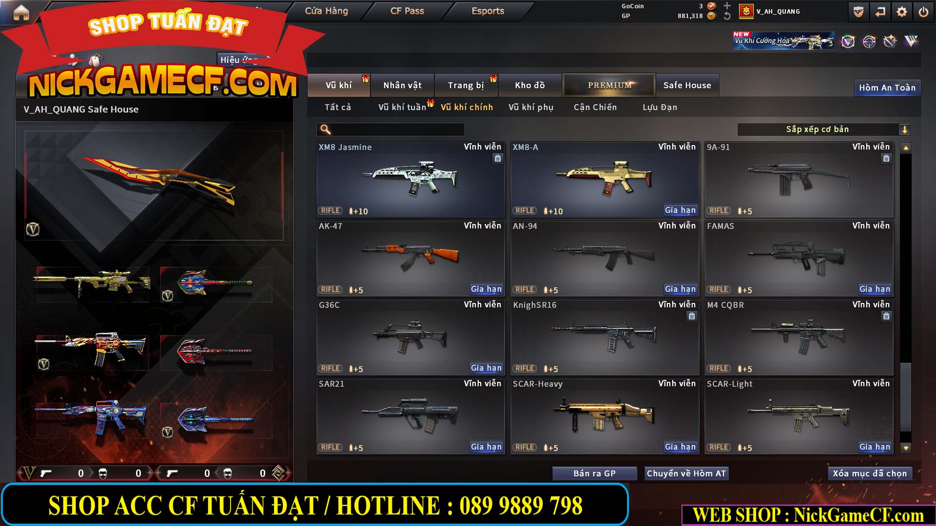 MÃ CF15244 - GIÁ : 2350K - CHIẾN C4 - ZOM NHẸ - 20 VIP - VIP5