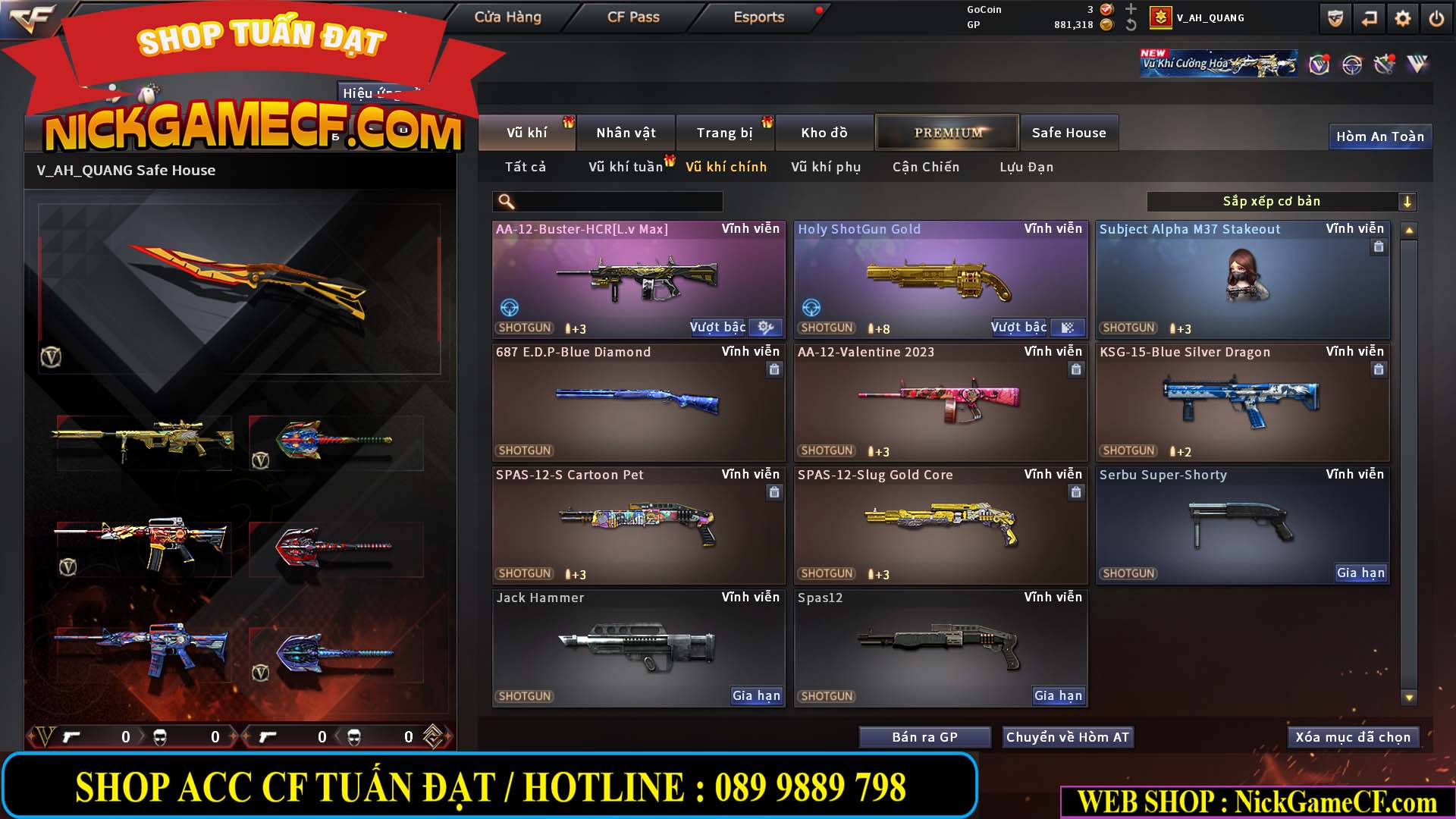 MÃ CF15244 - GIÁ : 2350K - CHIẾN C4 - ZOM NHẸ - 20 VIP - VIP5