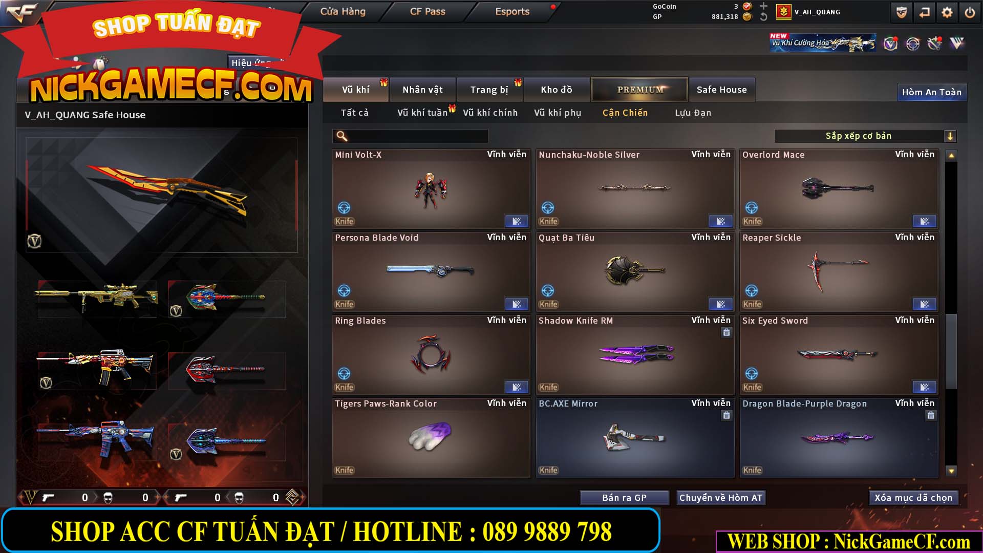 MÃ CF15244 - GIÁ : 2350K - CHIẾN C4 - ZOM NHẸ - 20 VIP - VIP5