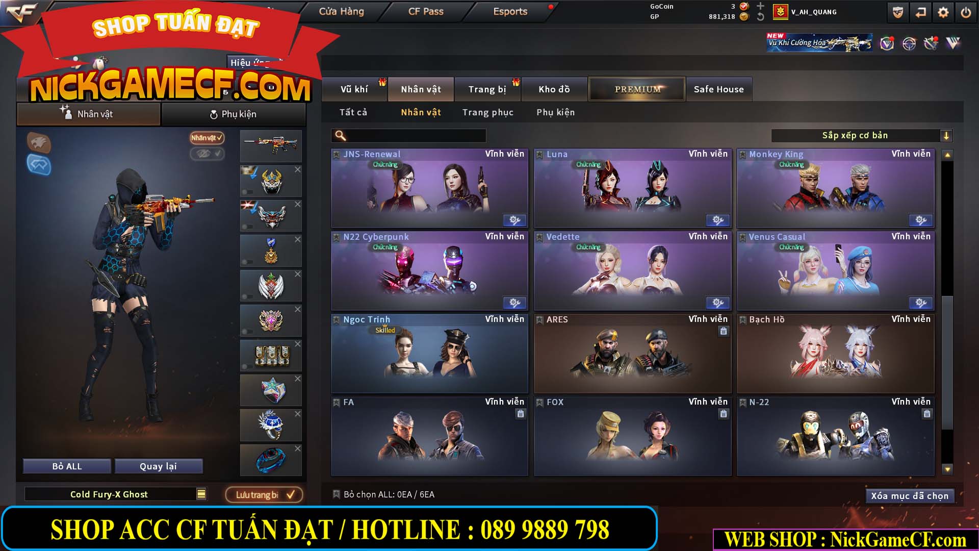 MÃ CF15244 - GIÁ : 2350K - CHIẾN C4 - ZOM NHẸ - 20 VIP - VIP5