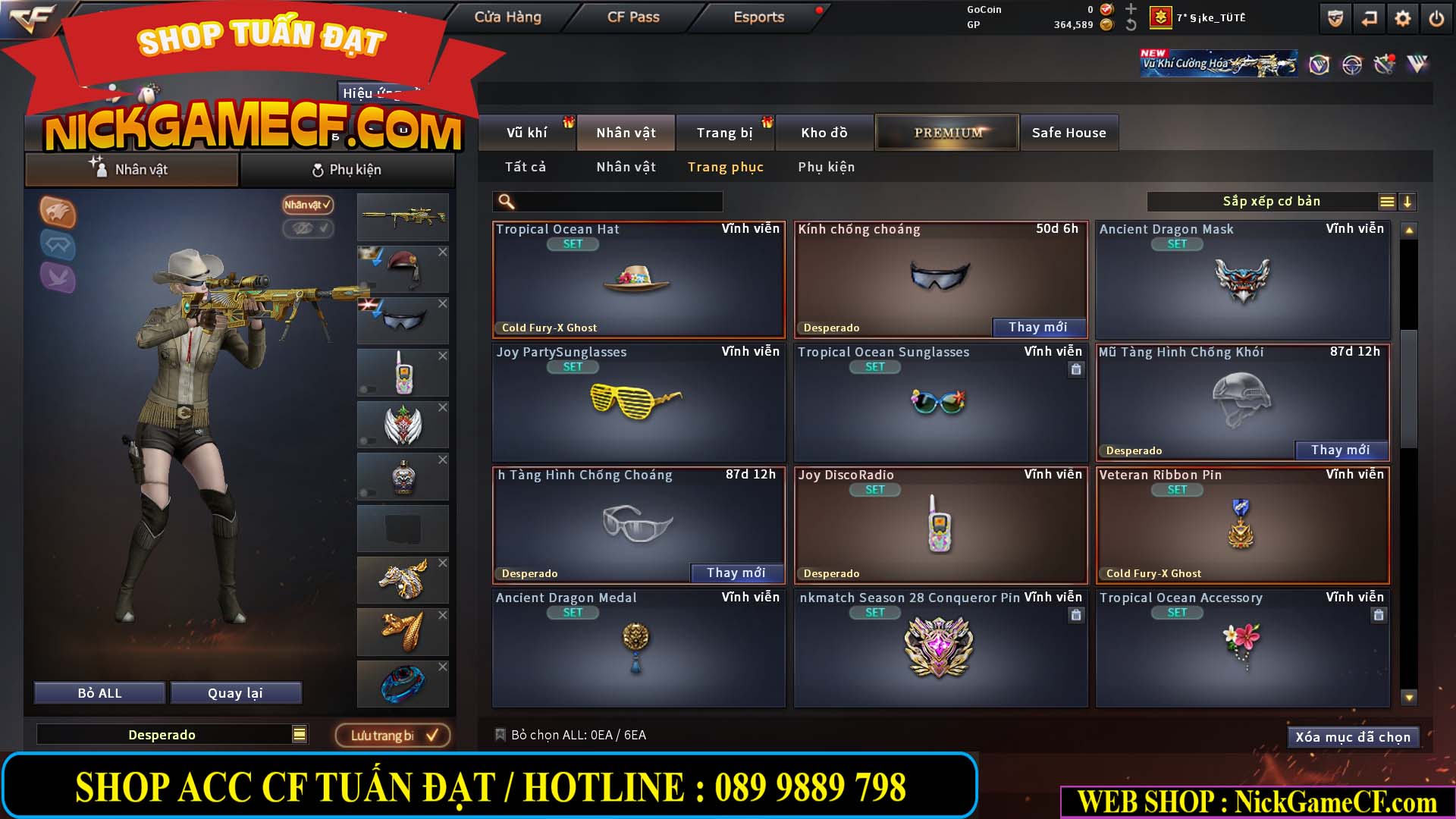 MÃ CF15244 - GIÁ : 2350K - CHIẾN C4 - ZOM NHẸ - 20 VIP - VIP5